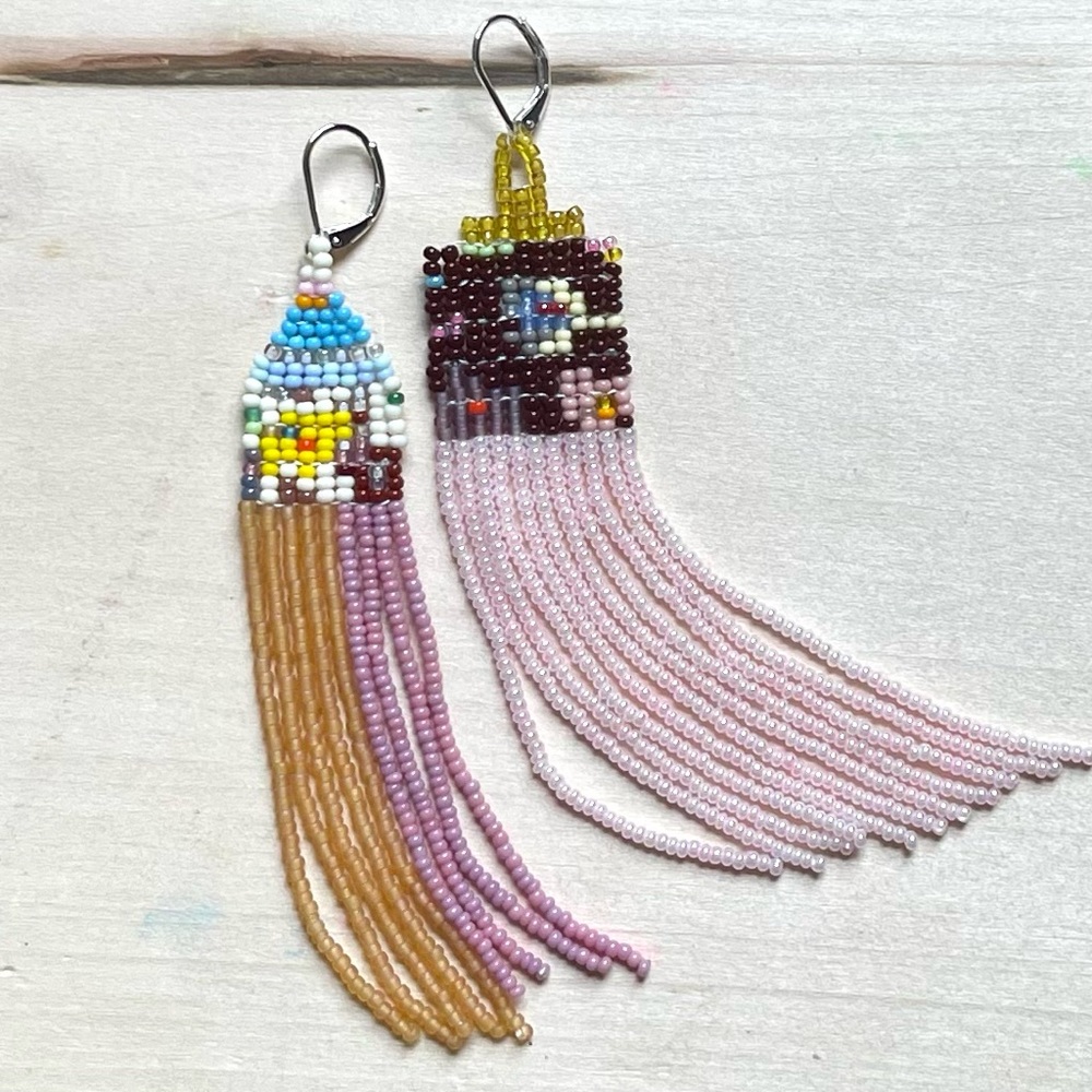 HANDMADE GLASS EARRINGS | Kith One of a Kind Handwoven Earrings in Crest